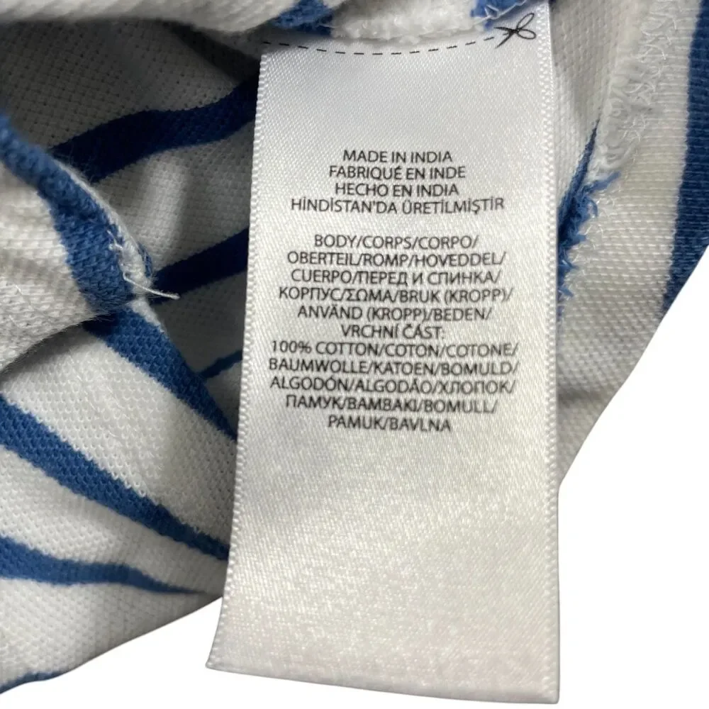 Ralph Lauren Infants 6‎ Month Romper Blue White Strip Embroidered Flowers